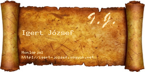 Igert József névjegykártya